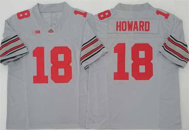 O.State Buckeyes #18 Will Howard Gray 2025 F.U.S.E. Limited Stitched American College Jerseys - Main View