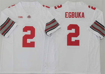 O.State Buckeyes #2 Emeka Egbuka White 2025 F.U.S.E. Limited Stitched American College Jerseys - Main View