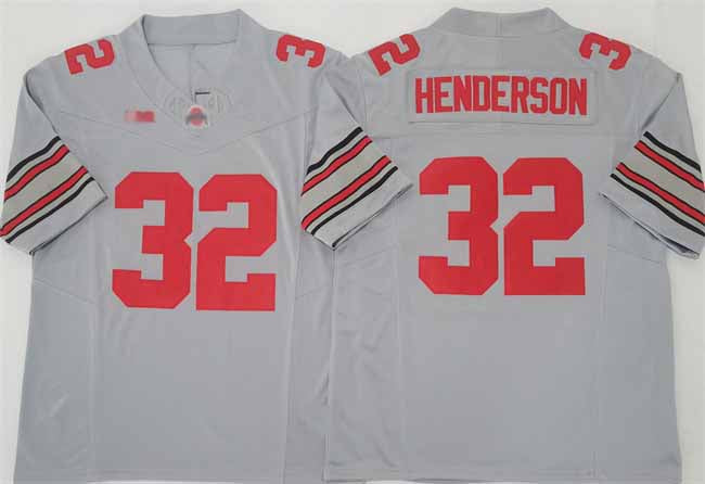 O.State Buckeyes #32 TreVeyon Henderson Gray 2025 F.U.S.E. Limited Stitched American College Jerseys - Main View