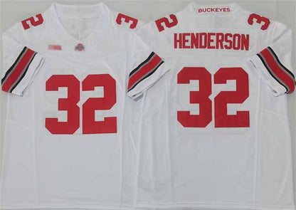 O.State Buckeyes #32 TreVeyon Henderson White 2025 F.U.S.E. Limited Stitched American College Jerseys - Main View