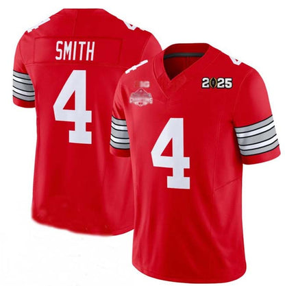 O.State Buckeyes #4 Jeremiah Smith Red 2025 CFP Final With National Champions Patch F.U.S.E. Vapor Limited Stitched Football American College Jerseys - Main View