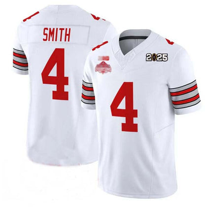 O.State Buckeyes #4 Jeremiah Smith White 2025 CFP Final With National Champions Patch F.U.S.E. Vapor Limited Stitched Football American College Jerseys - Main View