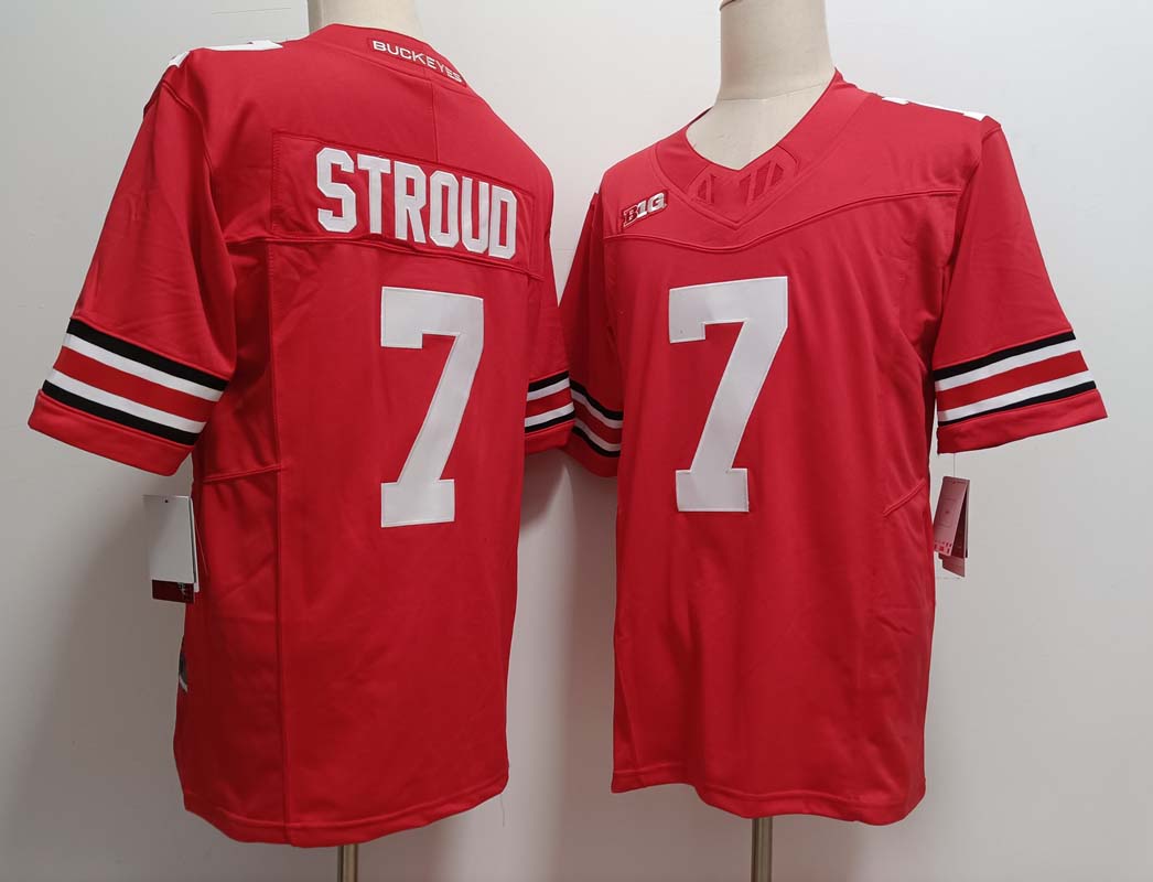 O.State Buckeyes #7 CJ Stroud White FUSE Stitched American College Jerseys - Main View