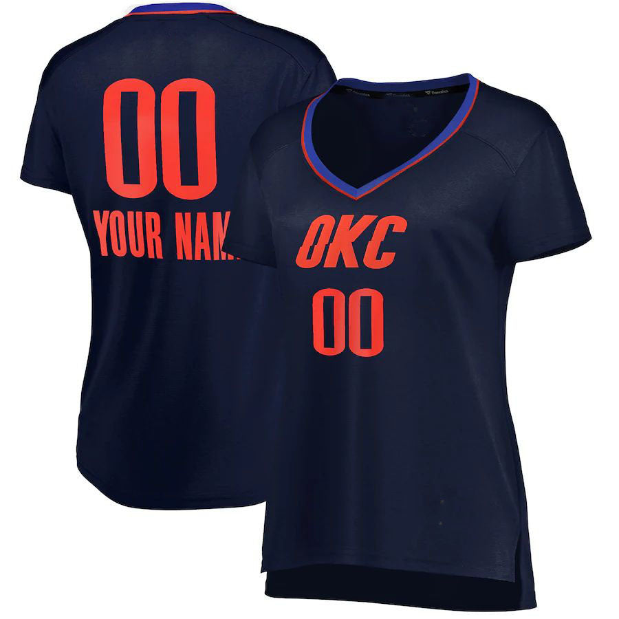 Custom OC.Thunder Fanatics Branded Women's Fast Break Replica Navy Statement Edition Stitched Basketball Jersey - Main View