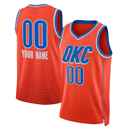 Custom OC.Thunder  Jordan Brand Unisex 2022-23 Swingman Jersey Statement Edition Orange Stitched Basketball Jersey - Main View