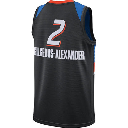 OC.Thunder #2 Shai Gilgeous-Alexander 2020-21 Swingman Player Jersey Black - City Edition Stitched American Basketball Jersey - Main View