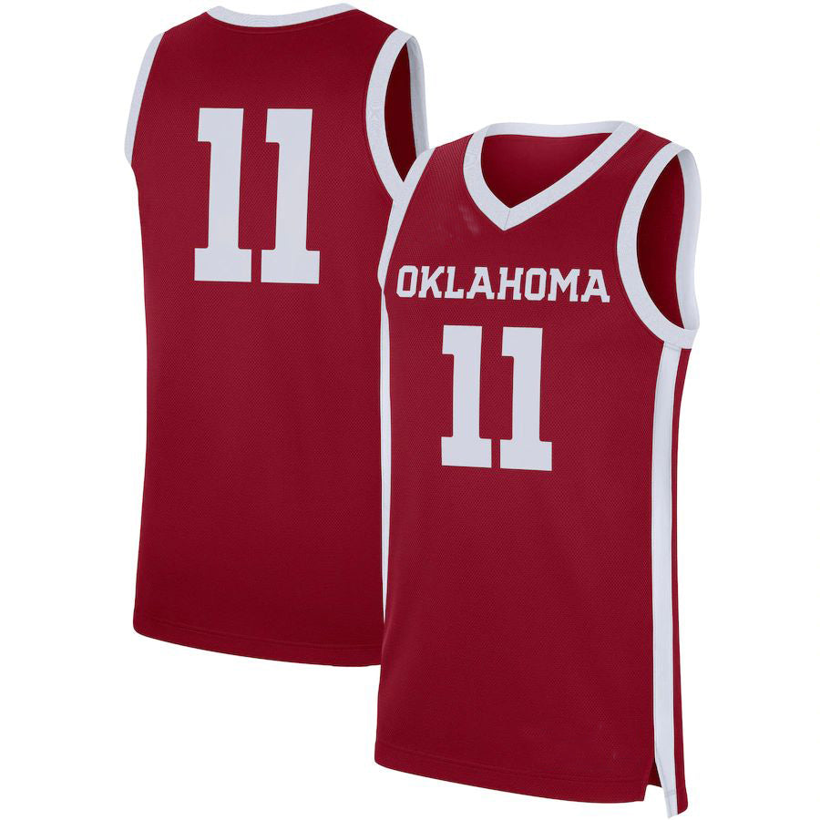 #11 O.Sooners Jordan Brand Replica Jersey Crimson Stitched American College Jerseys - Main View