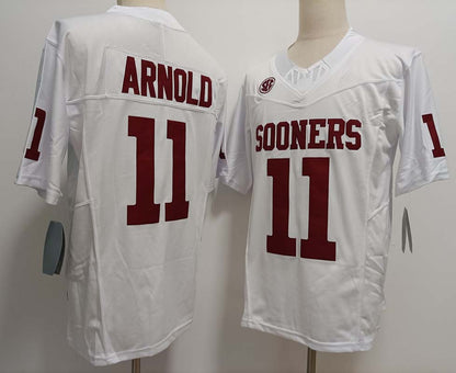 O.Sooners #11 Jackson Arnold White FUSE Stitched American College Jerseys - Main View