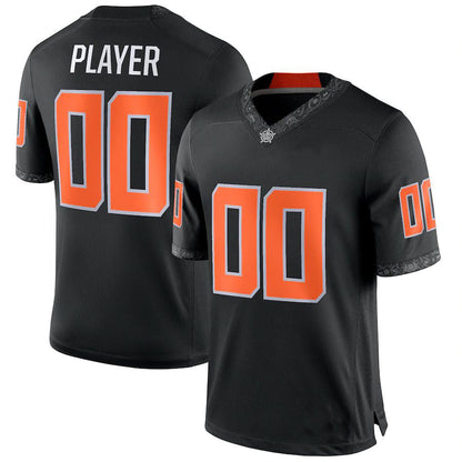 Custom O.State Cowboys Pick-A-Player NIL Replica Black Football Jersey American Stitched College Jerseys - Main View