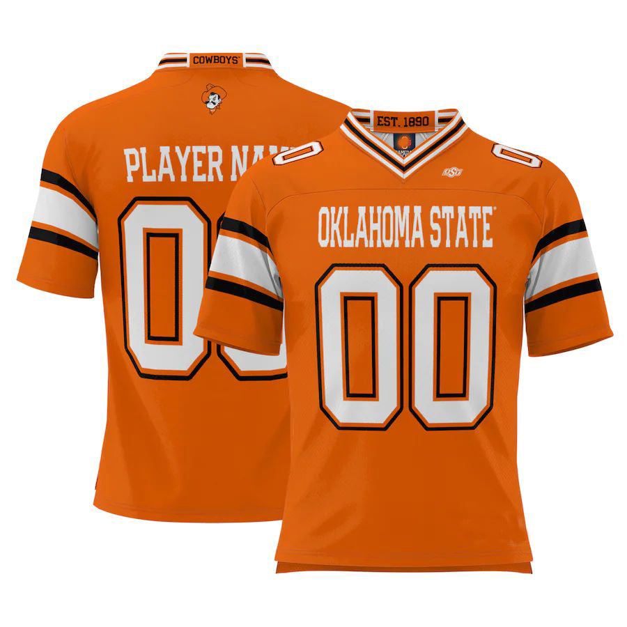 Custom O.State Cowboys ProSphere NIL Pick-A-Player Football Jersey Orange American Stitched College Jerseys - Main View