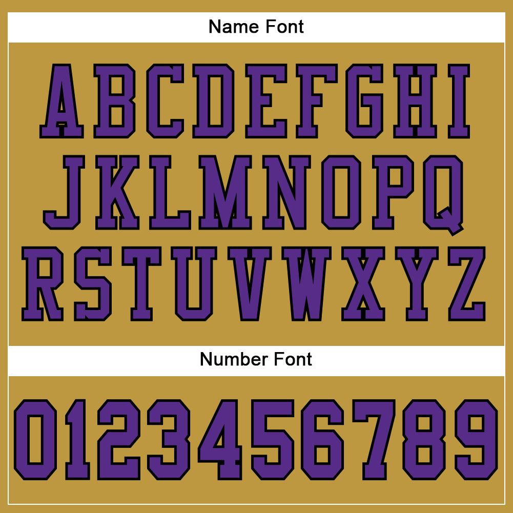 Custom Old Gold Purple-Black Mesh Authentic Football Jersey view 4