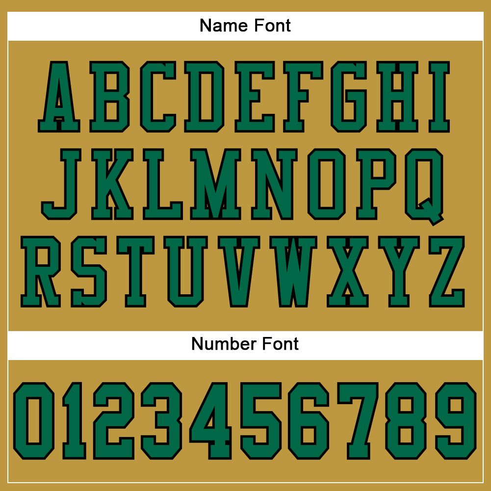 Custom Old Gold Kelly Green-Black Mesh Authentic Football Jersey view 4