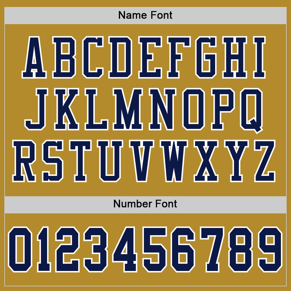 Custom Old Gold Navy-White Mesh Authentic Football Jersey view 4