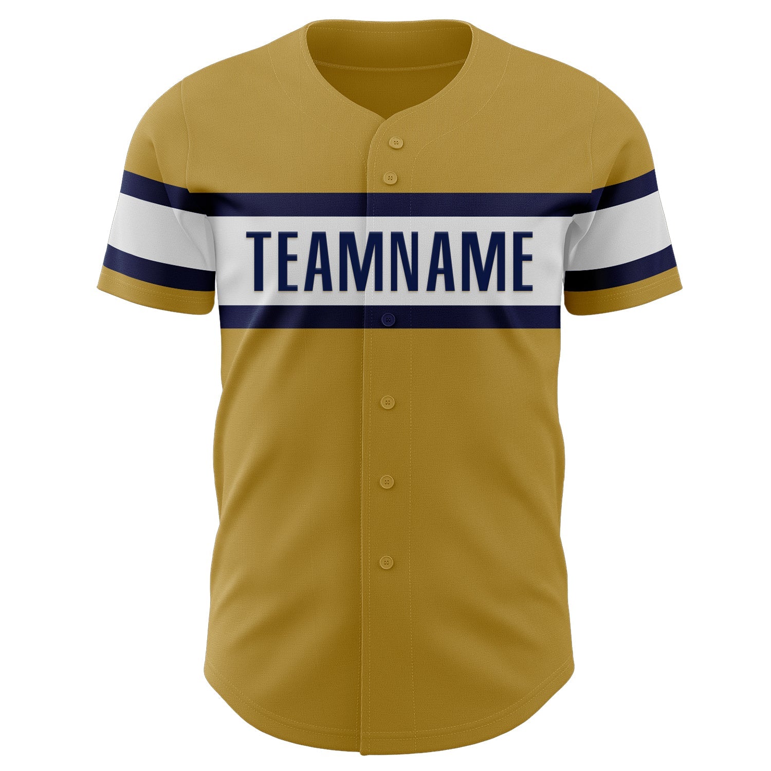 Custom Old Gold Navy-White Authentic Baseball Jersey view 2