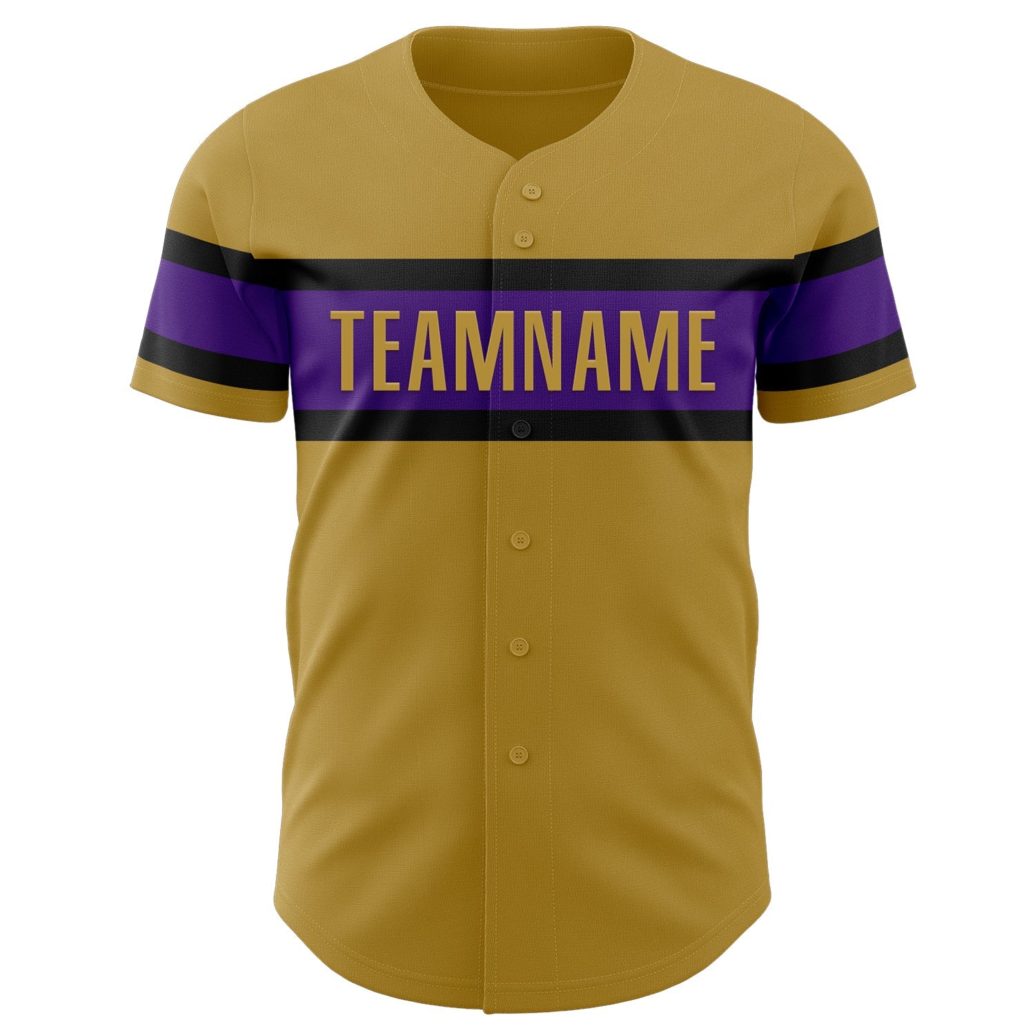 Custom Old Gold Purple-Black Authentic Baseball Jersey view 2