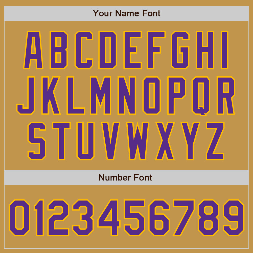 Custom Old Gold Purple-Gold Authentic Baseball Jersey view 5