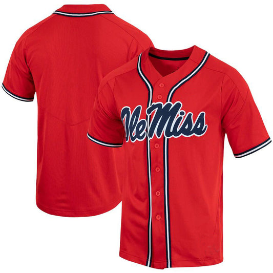 O.Miss Rebels Replica Vapor Elite Full-Button Baseball Jersey Red Stitched American College Jerseys - Main View