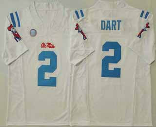 O.Miss Rebels #2 Jaxson Dart White 2025 FUSE Football College Jerseys - Main View