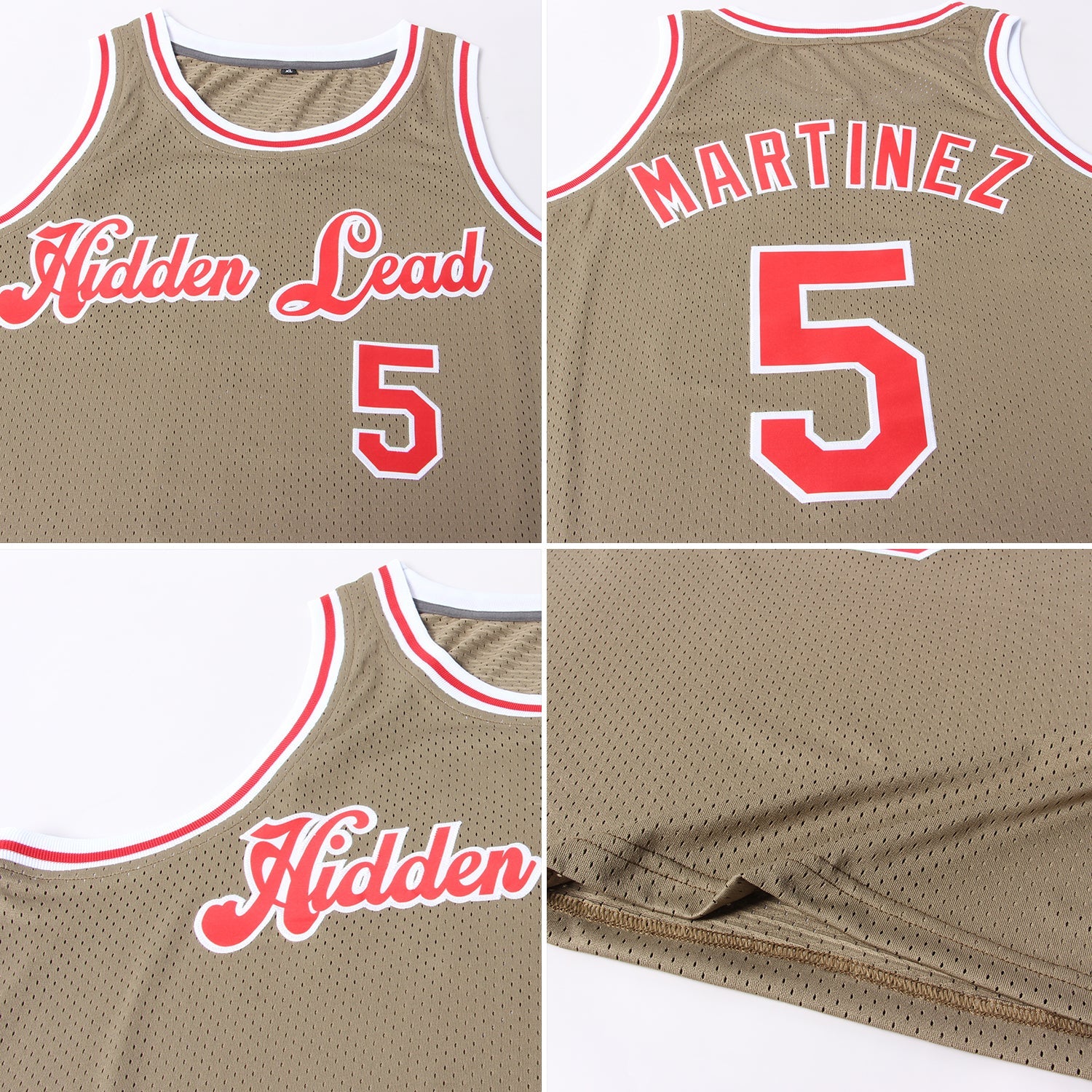 Custom Olive Red-White Authentic Throwback Salute To Service Basketball Jersey view 5