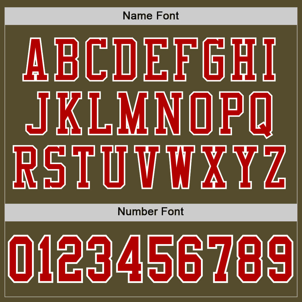 Custom Olive Red-White Mesh Authentic Salute To Service Football Jersey view 4