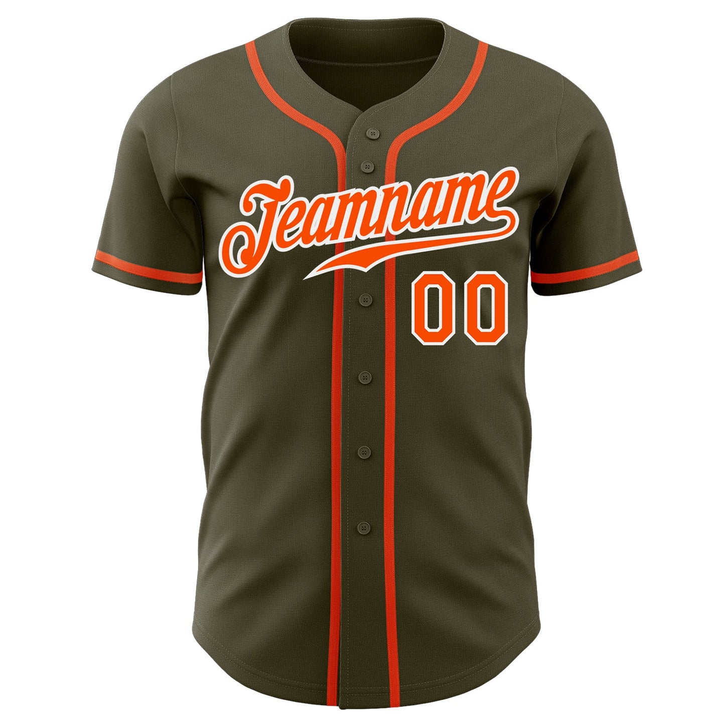 Custom Olive Orange-White Authentic Salute To Service Baseball Jersey view 2