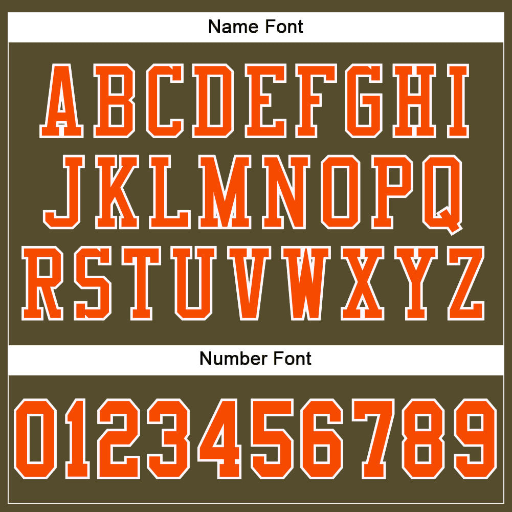 Custom Olive Orange-White Mesh Authentic Salute To Service Football Jersey view 4