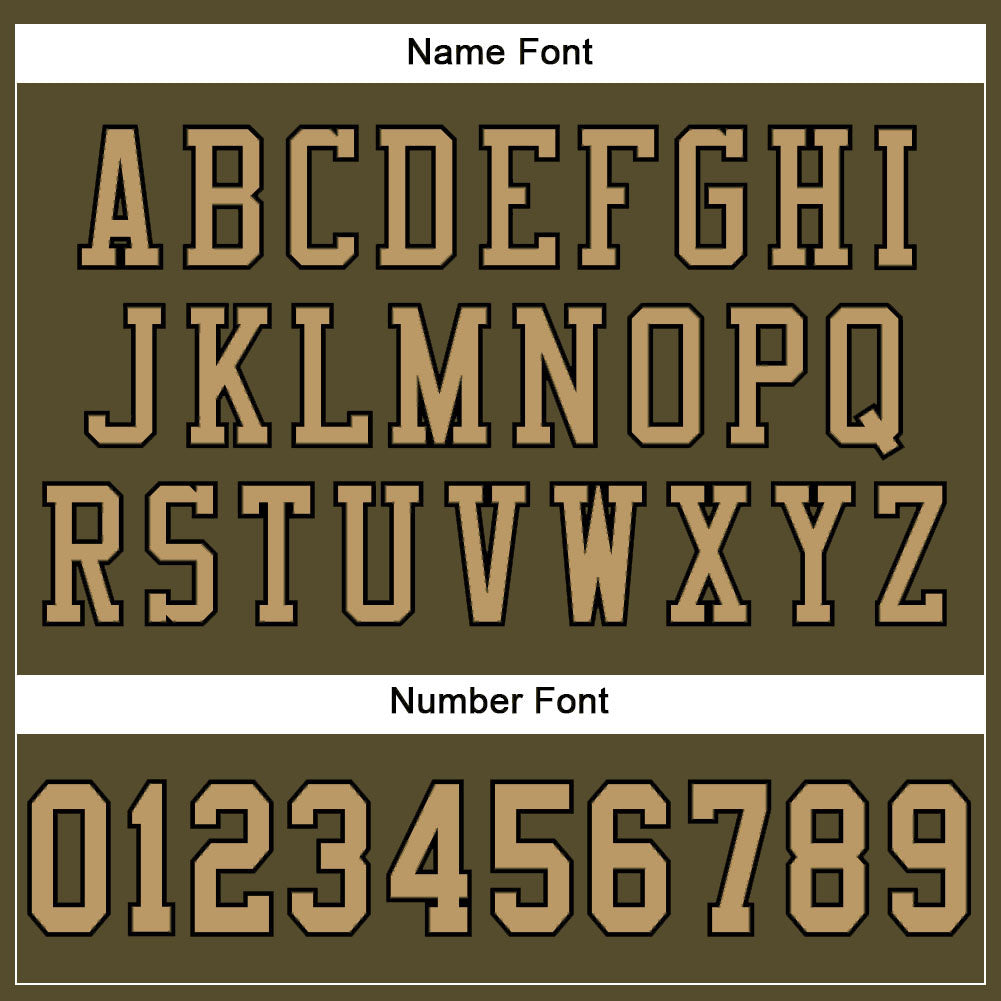 Custom Olive Old Gold-Black Mesh Authentic Salute To Service Football Jersey view 4