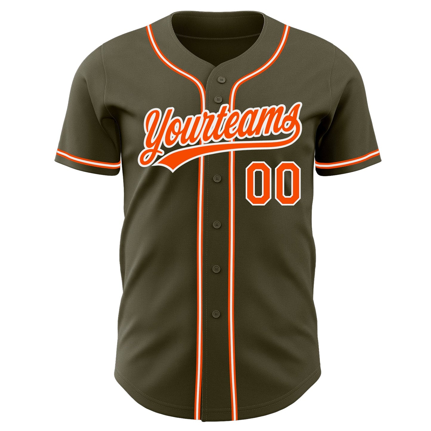 Custom Olive Orange-White Authentic Salute To Service Baseball Jersey view 2