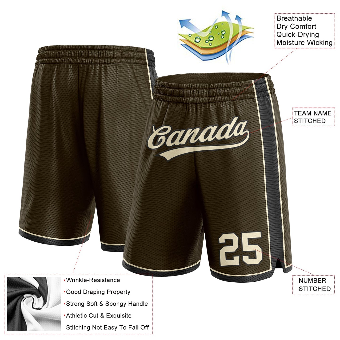 Custom Olive Cream-Black Authentic Salute To Service Basketball Shorts view 2
