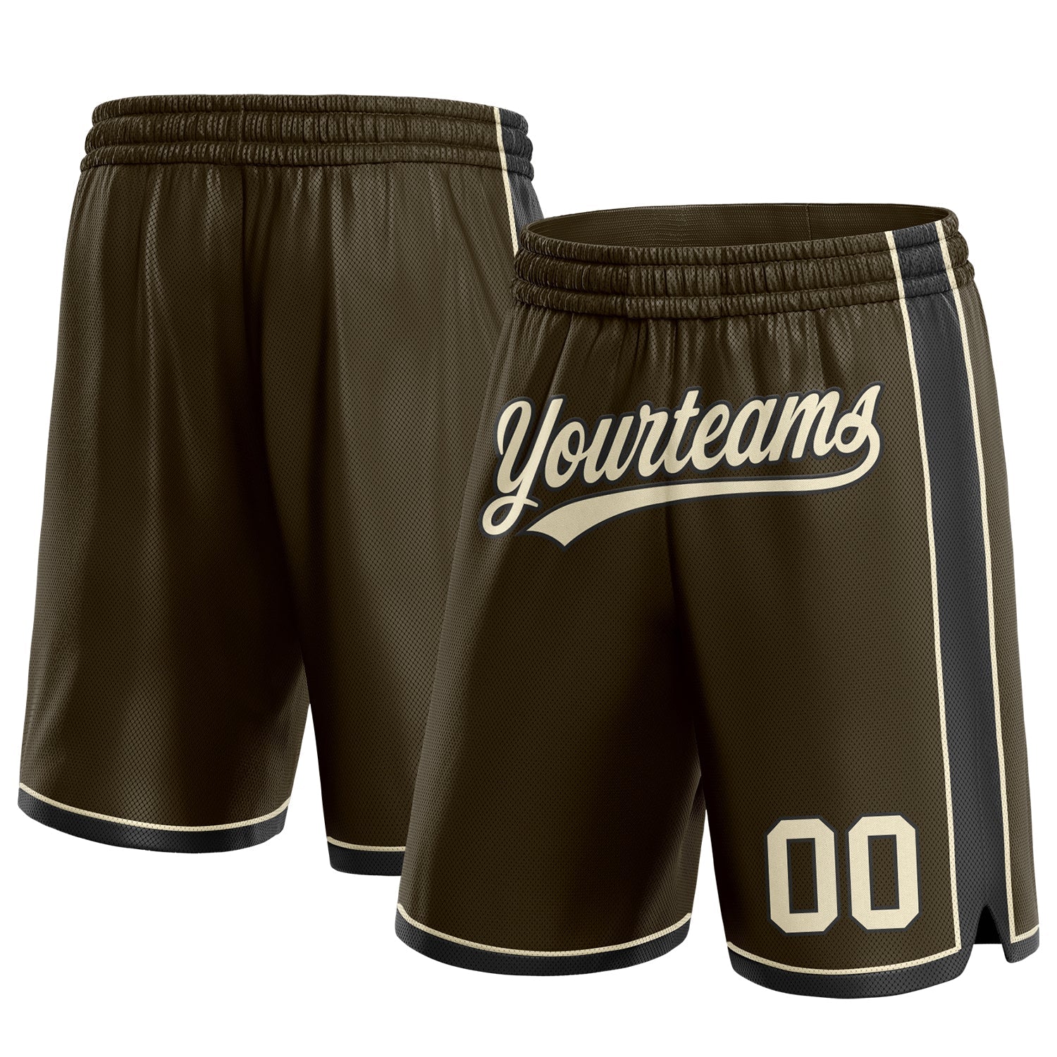Custom Olive Cream-Black Authentic Salute To Service Basketball Shorts - Main View