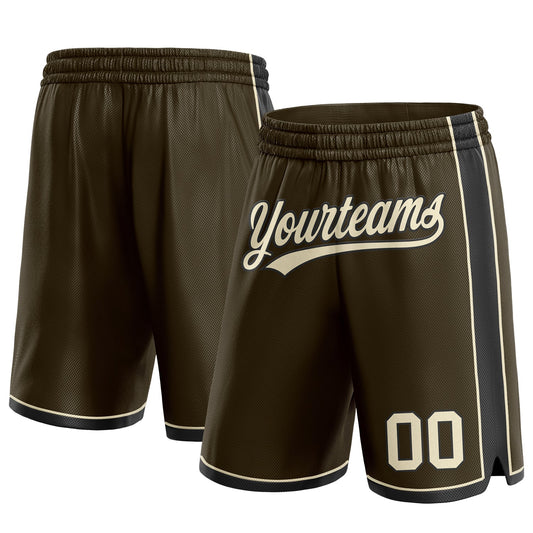 Custom Olive Cream-Black Authentic Salute To Service Basketball Shorts - Main View