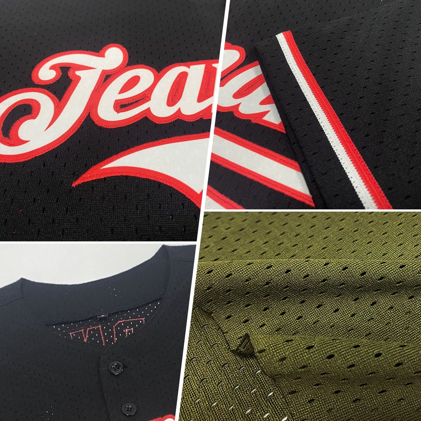 Custom Olive Black-Orange Mesh Authentic Throwback Salute To Service Baseball Jersey view 2