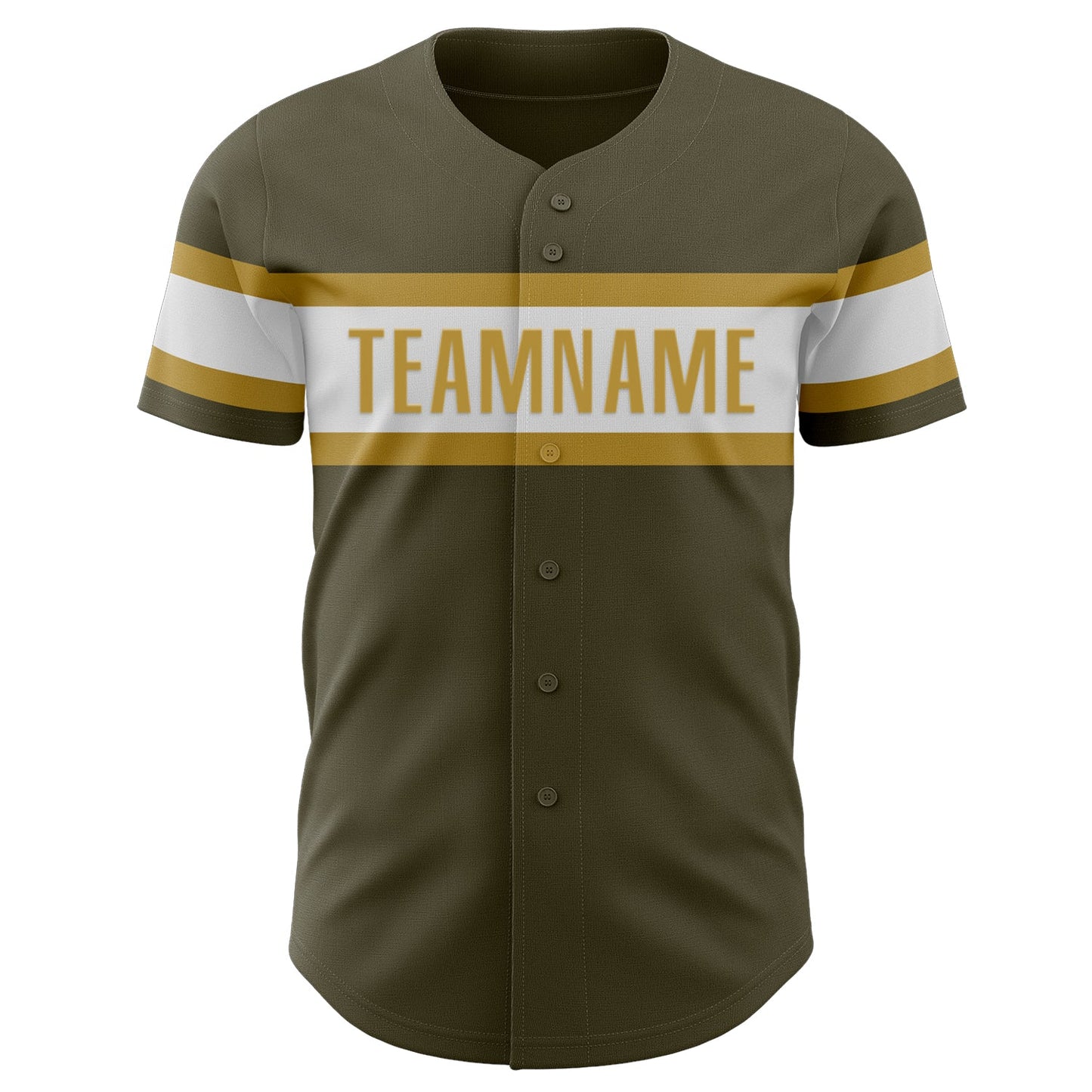 Custom Olive White-Old Gold Authentic Salute To Service Baseball Jersey view 2