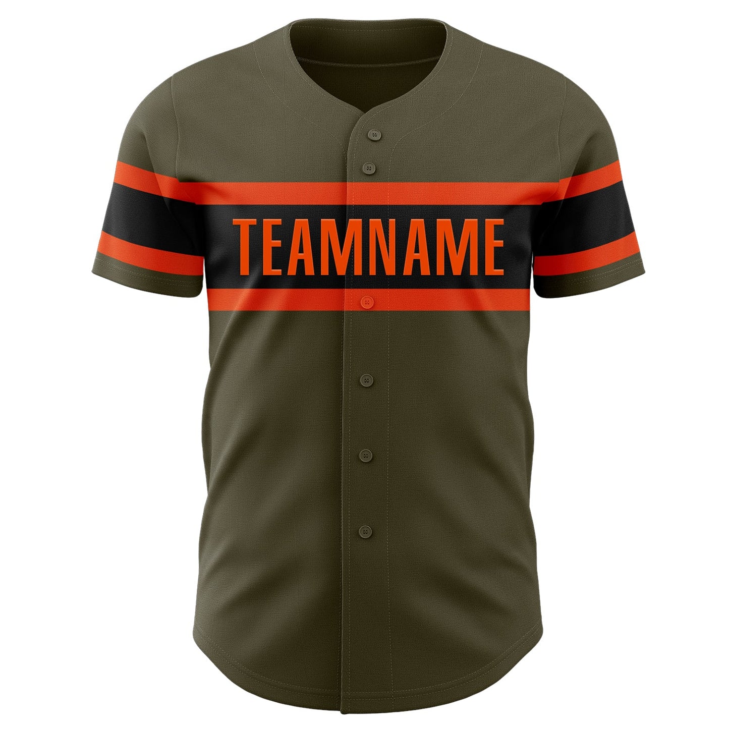 Custom Olive Orange-Black Authentic Salute To Service Baseball Jersey view 2