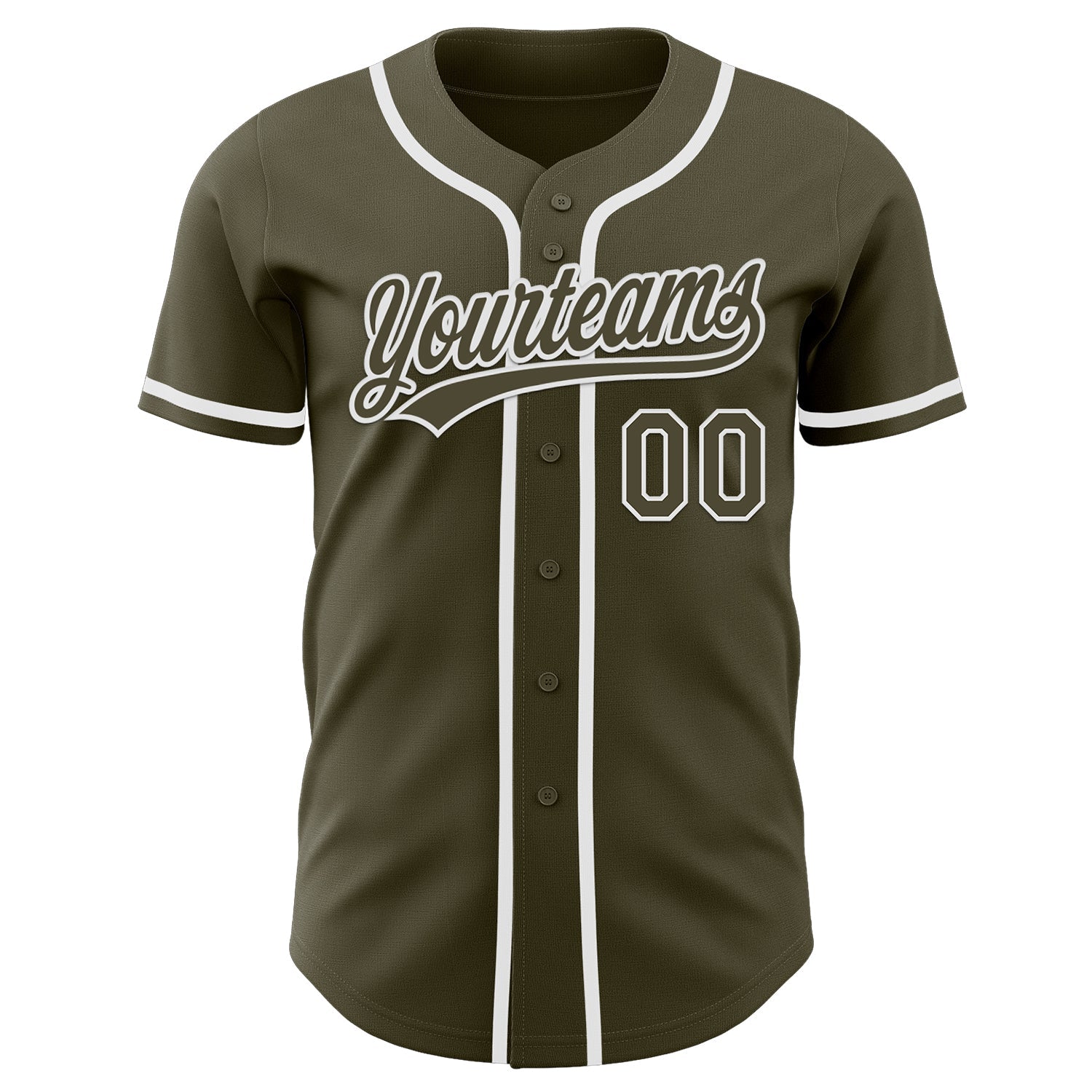 Custom Olive White Authentic Salute To Service Baseball Jersey view 2