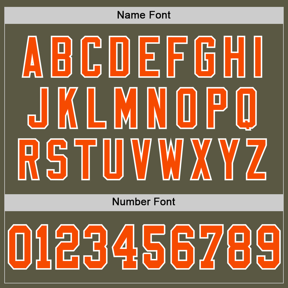 Custom Olive Orange-White Mesh Authentic Throwback Salute To Service Football Jersey view 4