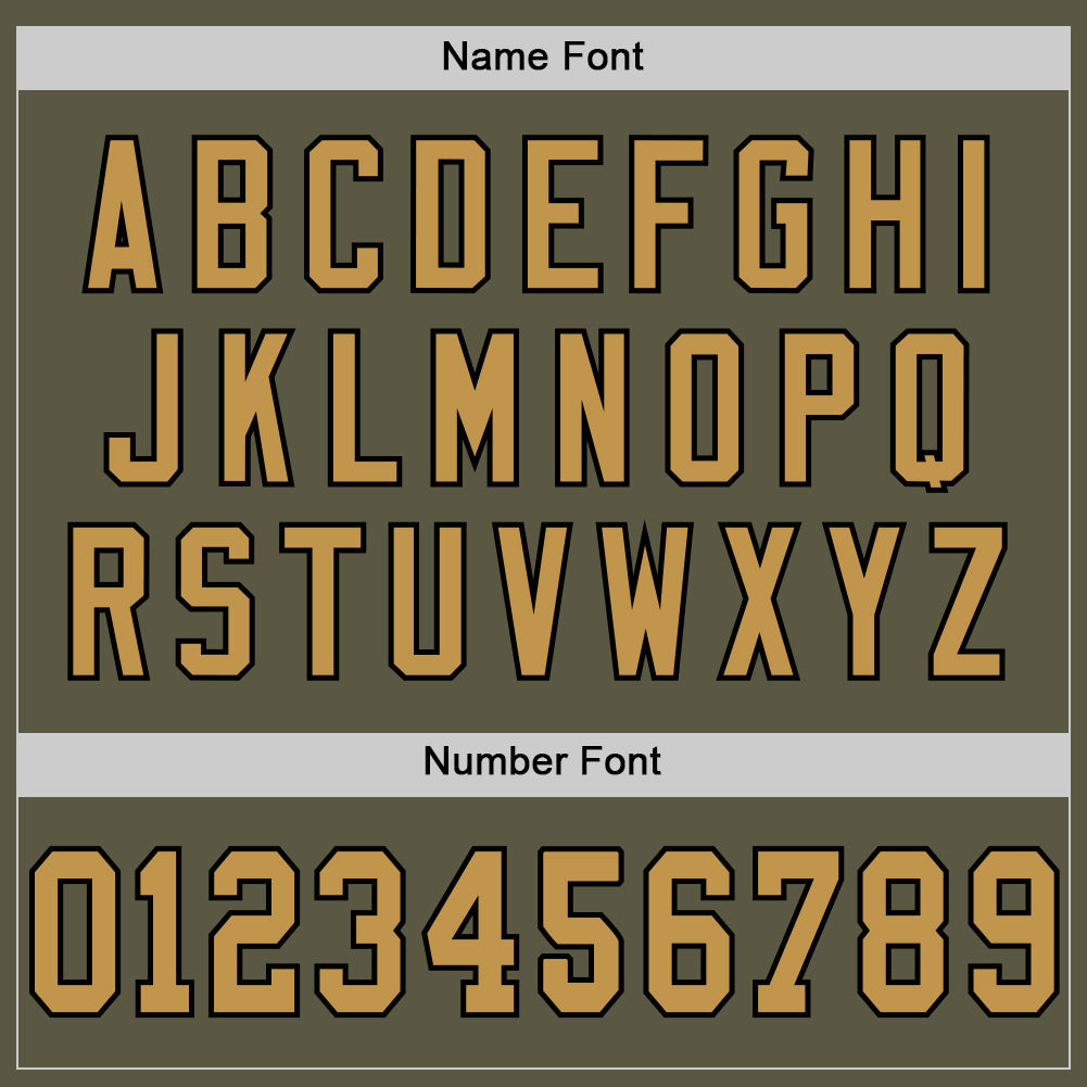 Custom Olive Old Gold-Black Mesh Authentic Throwback Salute To Service Football Jersey view 4