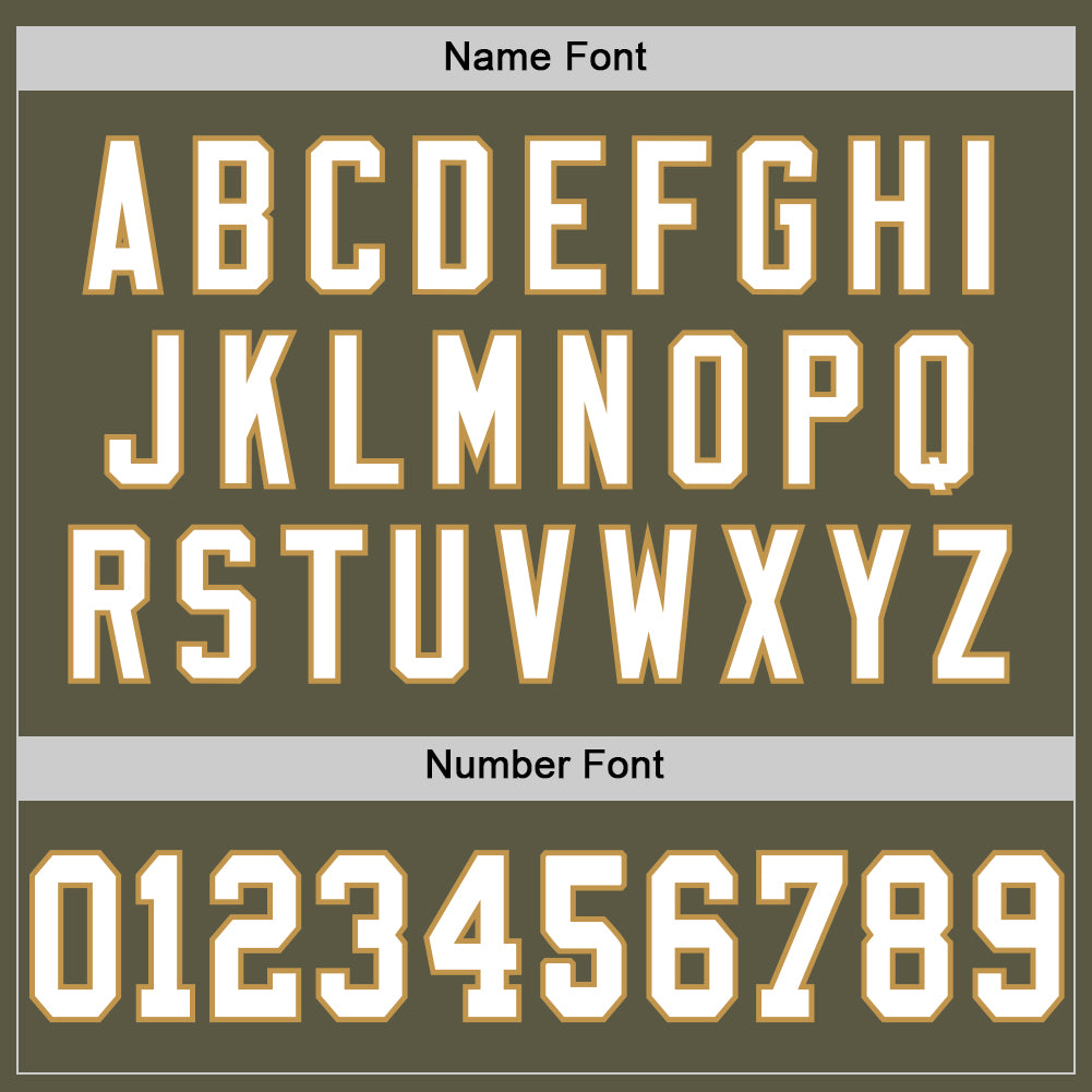 Custom Olive White-Old Gold Mesh Authentic Throwback Salute To Service Football Jersey view 4