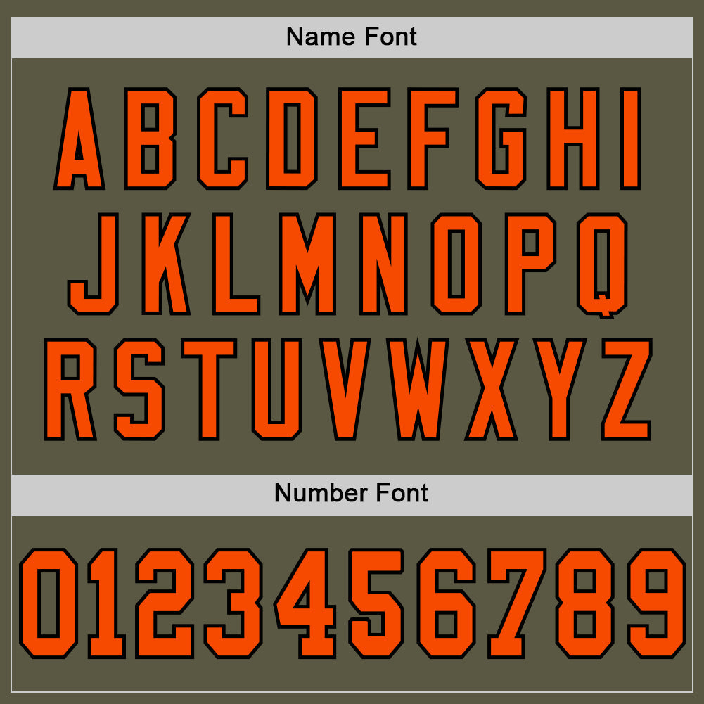 Custom Olive Orange-Black Mesh Authentic Throwback Salute To Service Football Jersey view 4