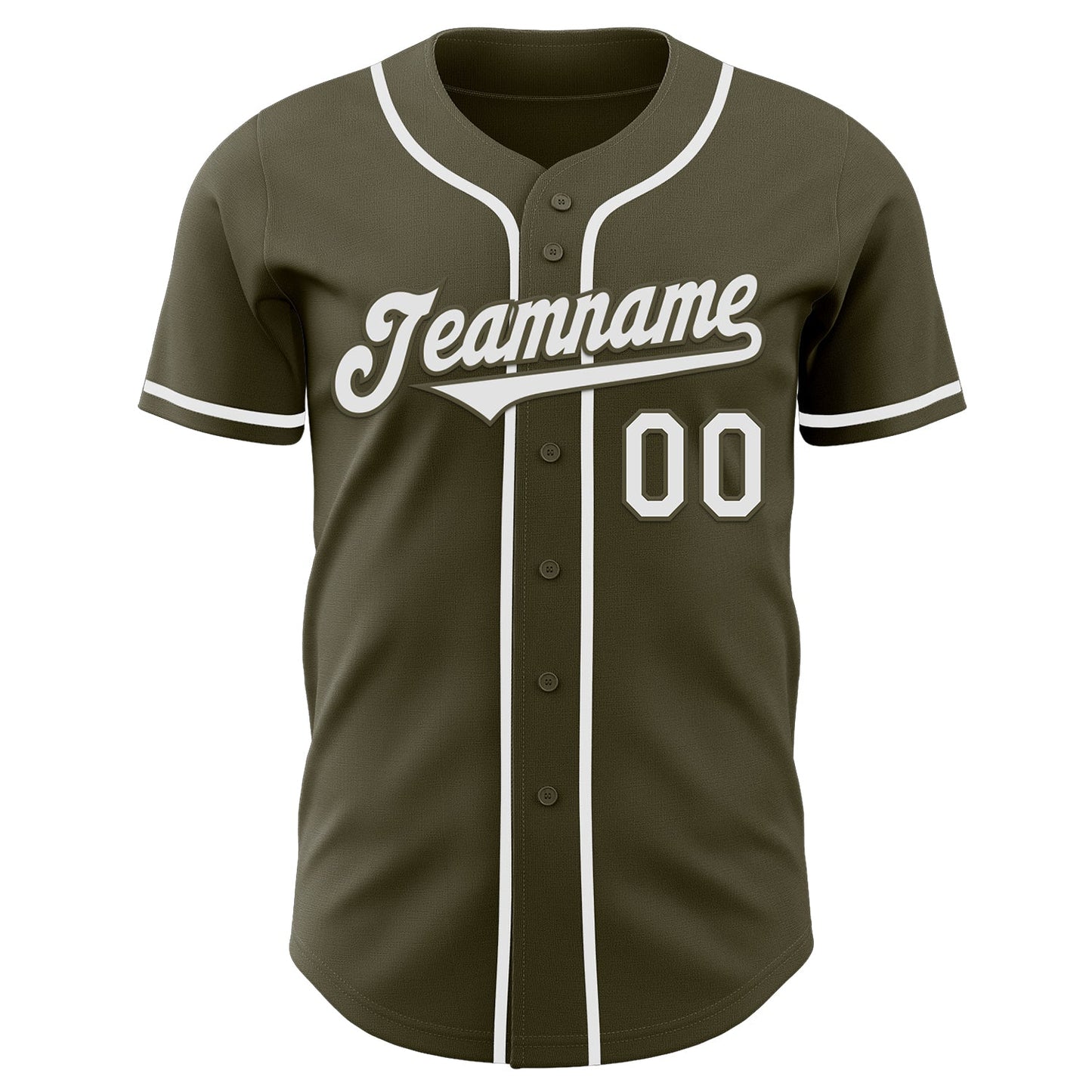 Custom Olive White Authentic Salute To Service Baseball Jersey view 2
