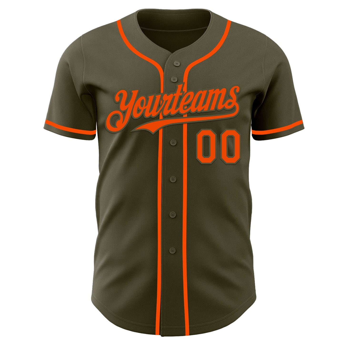Custom Olive Orange Authentic Salute To Service Baseball Jersey view 2