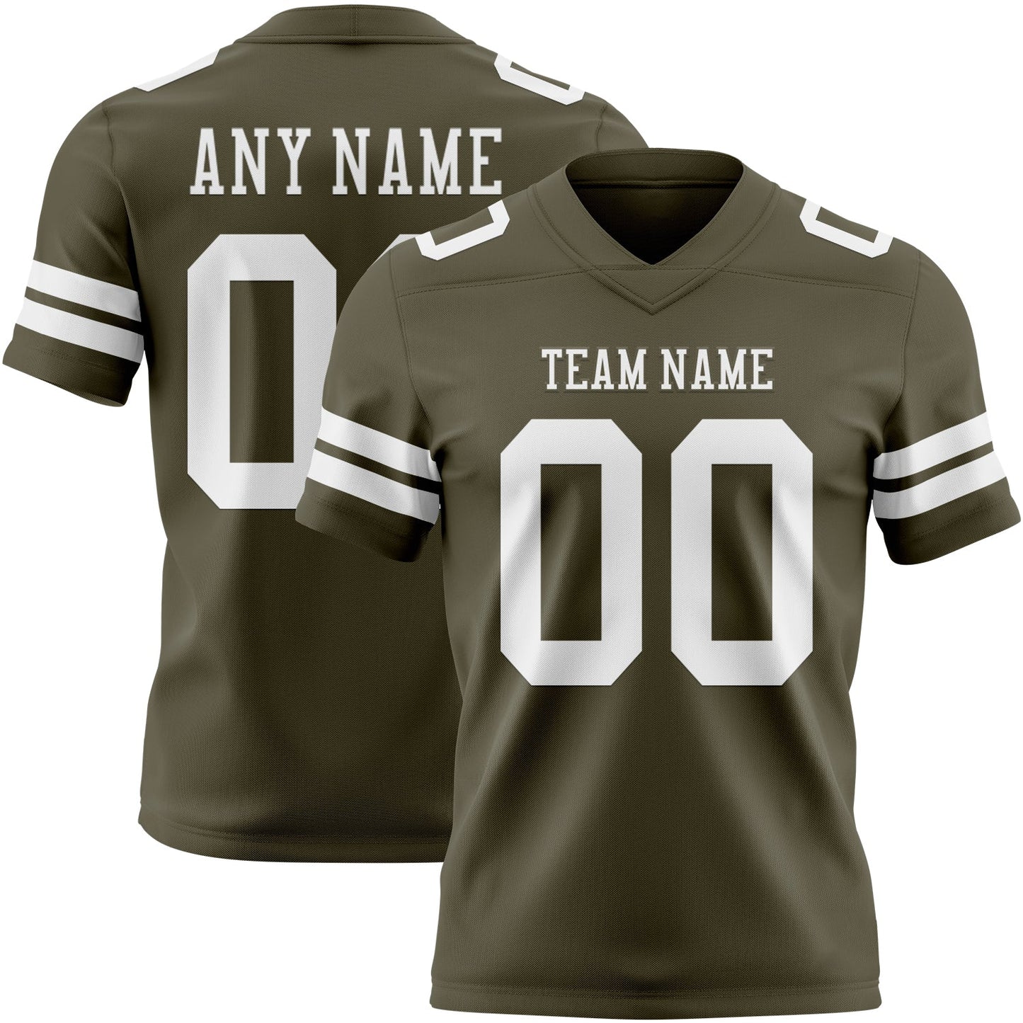Custom Olive White Authentic Salute To Service Football Jersey - Main View