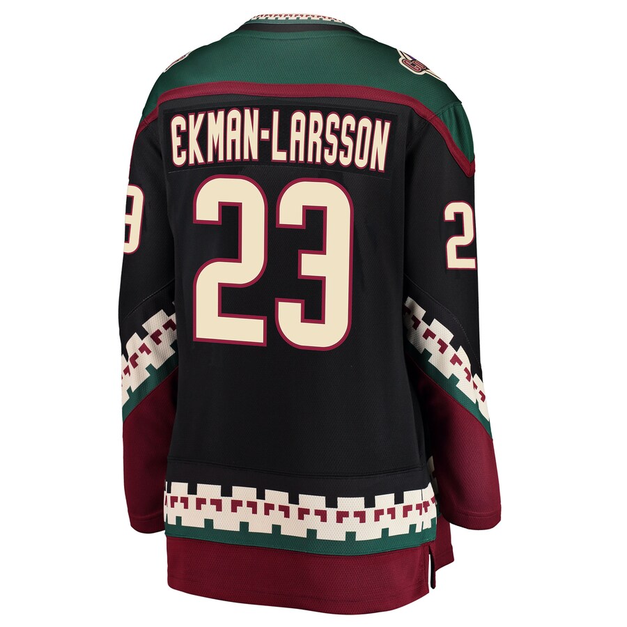 A.Coyotes #23 Oliver Ekman-Larsson Fanatics Branded Breakaway Alternate Player Jersey Black Stitched American Hockey Jerseys - Main View