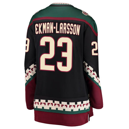 A.Coyotes #23 Oliver Ekman-Larsson Fanatics Branded Breakaway Alternate Player Jersey Black Stitched American Hockey Jerseys - Main View