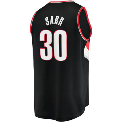 P.Trail Blazers #30 Olivier Sarr Fanatics Branded 2022-23 Fast Break Replica Player Jersey Icon Edition Black Stitched American Basketball Jersey - Main View