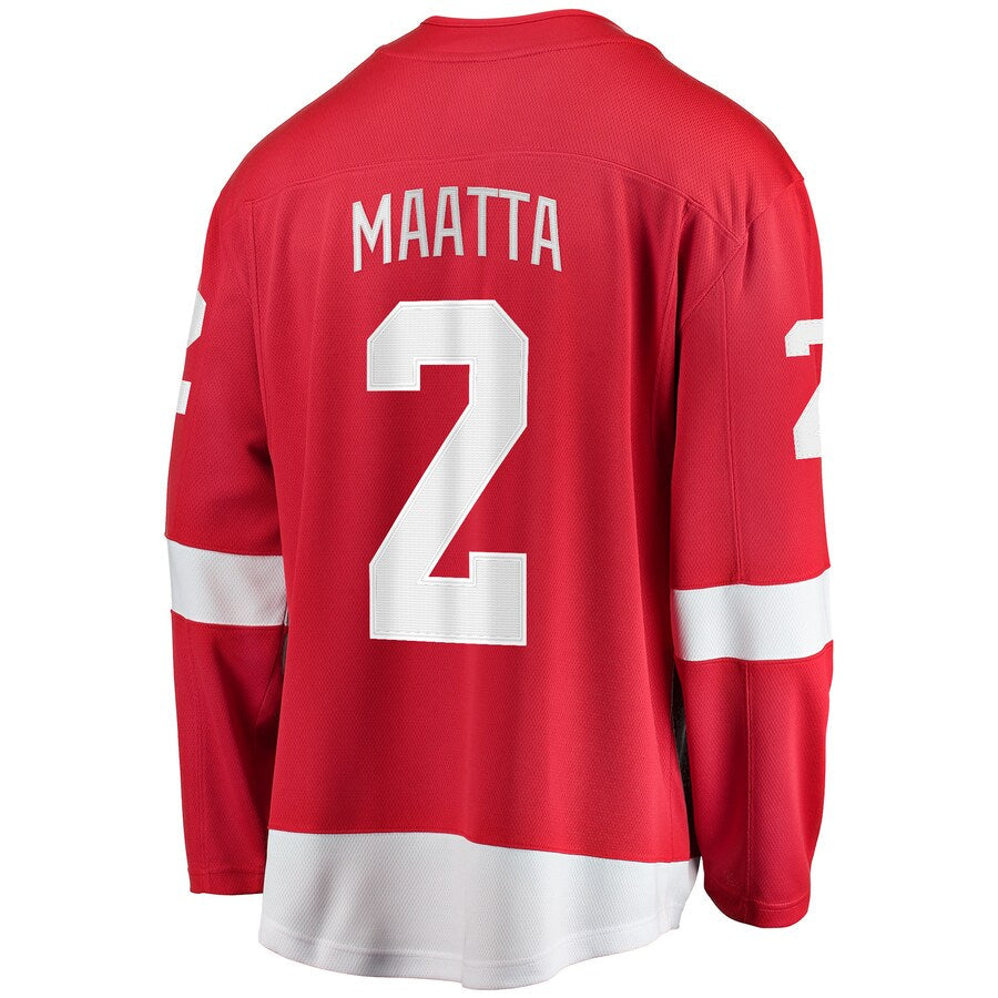 D.Red Wings #2 Olli Maatta Fanatics Branded Home Breakaway Player Jersey Red Stitched American Hockey Jerseys - Main View