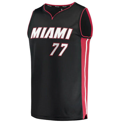M.Heat #77 Omer Yurtseven Fanatics Branded  2021-22 Fast Break Replica Jersey Icon Edition Black Stitched American Basketball Jersey - Main View