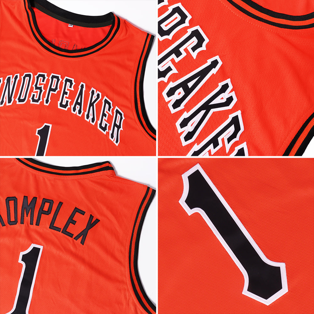 Custom Orange Royal-White Authentic Throwback Basketball Jersey view 5