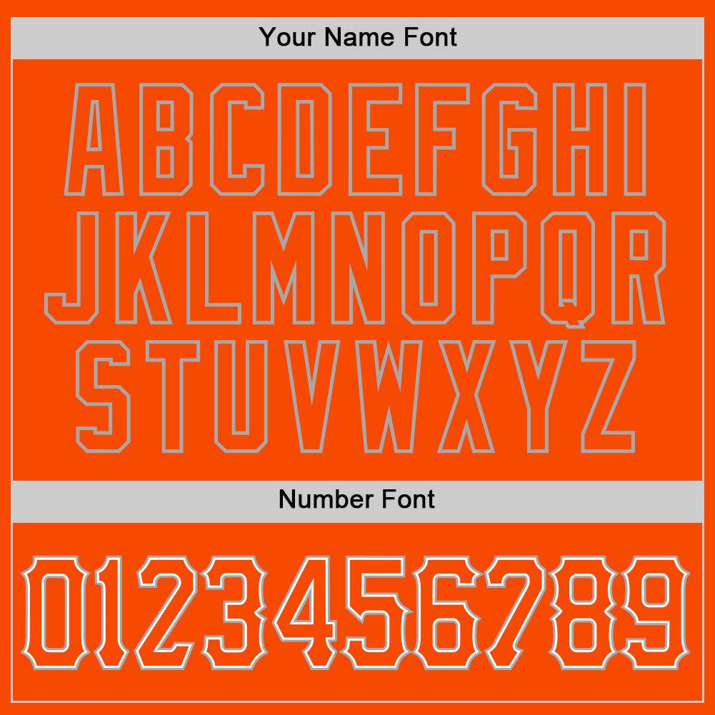 Custom Orange Orange-Gray Authentic Baseball Jersey view 5