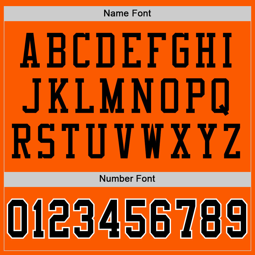 Custom Orange Black-White Mesh Authentic Throwback Football Jersey view 4